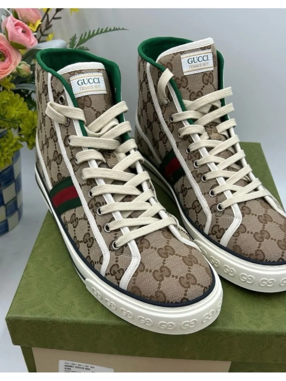 Gucci 1977 tennis high top sneakers size 11 made in Italy